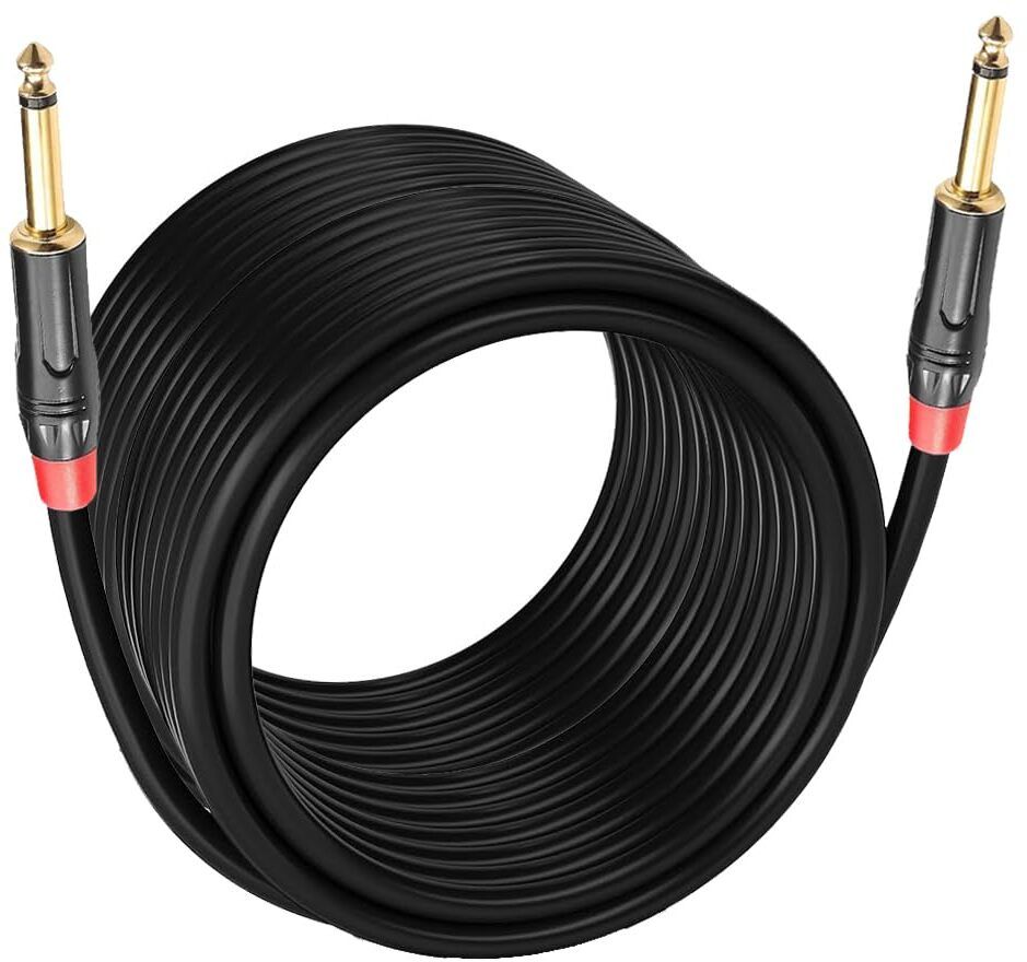 imaginea 15M Guitar Cable 6.35mm Jack Electric Guitar Mono to Mono Amplifier Mic Wire Double Angled TS Patch Cable-picture-32