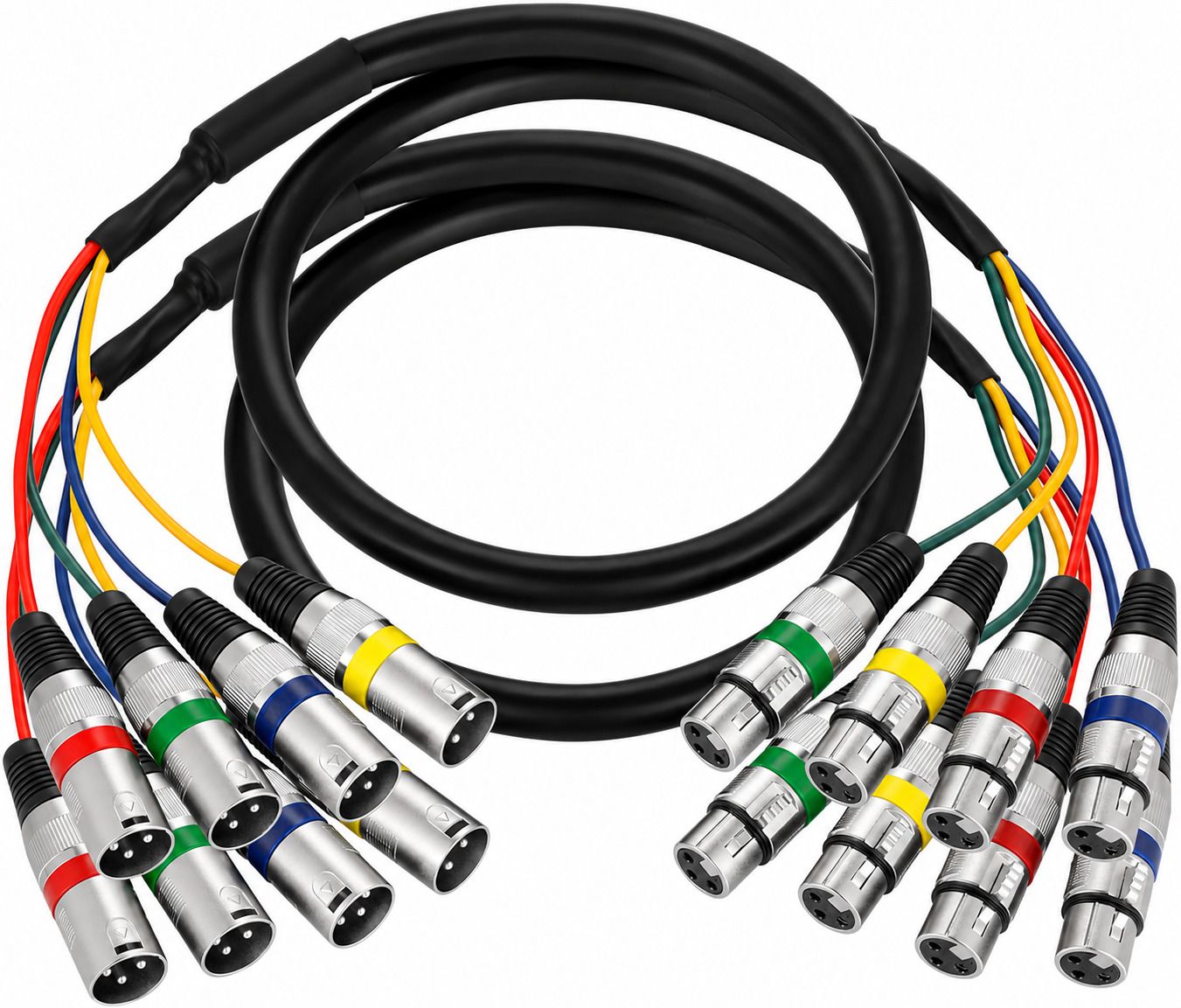 3 Mtr Snake Cable | 4 Channel XLR Male to Female Audio Cable for Studios (2 Qty) Straight XLR Patch Cable-image-3