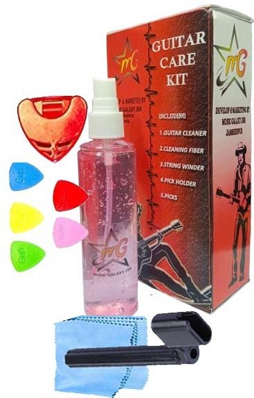 music galaxy GUITAR CLEANER KIT WITH WINDER PICK HOLDER PICKS AND COTON MGVA7 Music Instrument Polish-picture-35