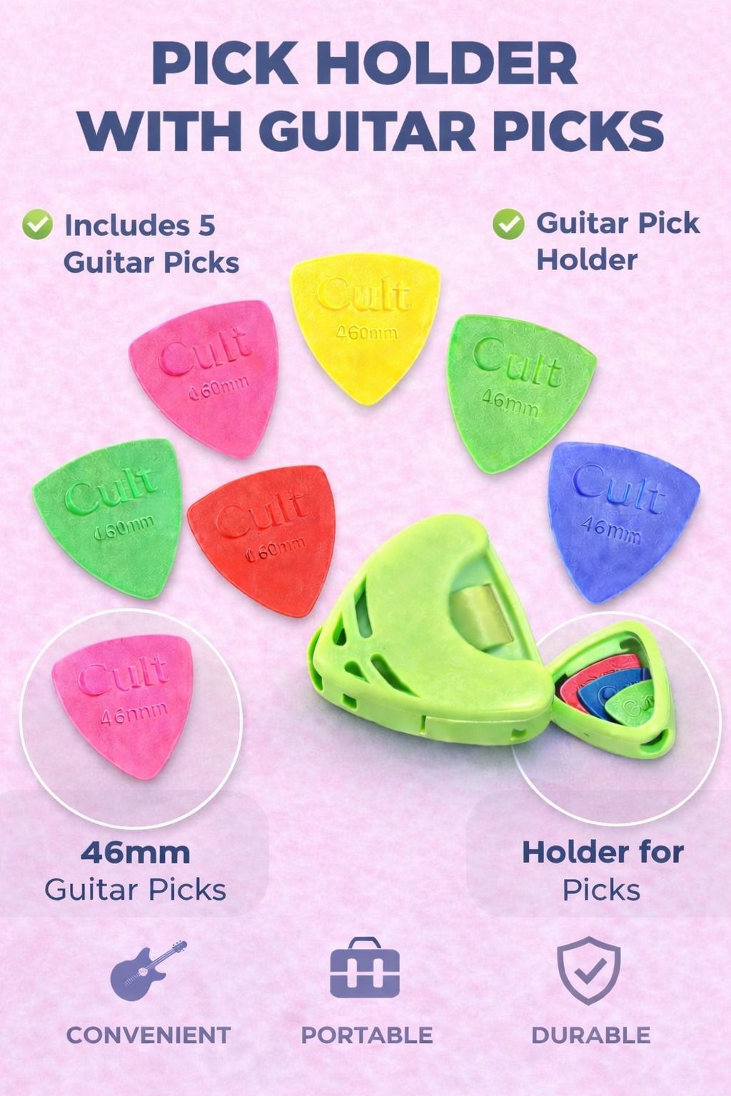 music galaxy 6 MULTI COLOR PICKS AND 1 PICK HOLDER AB36 Guitar Pick-picture-28