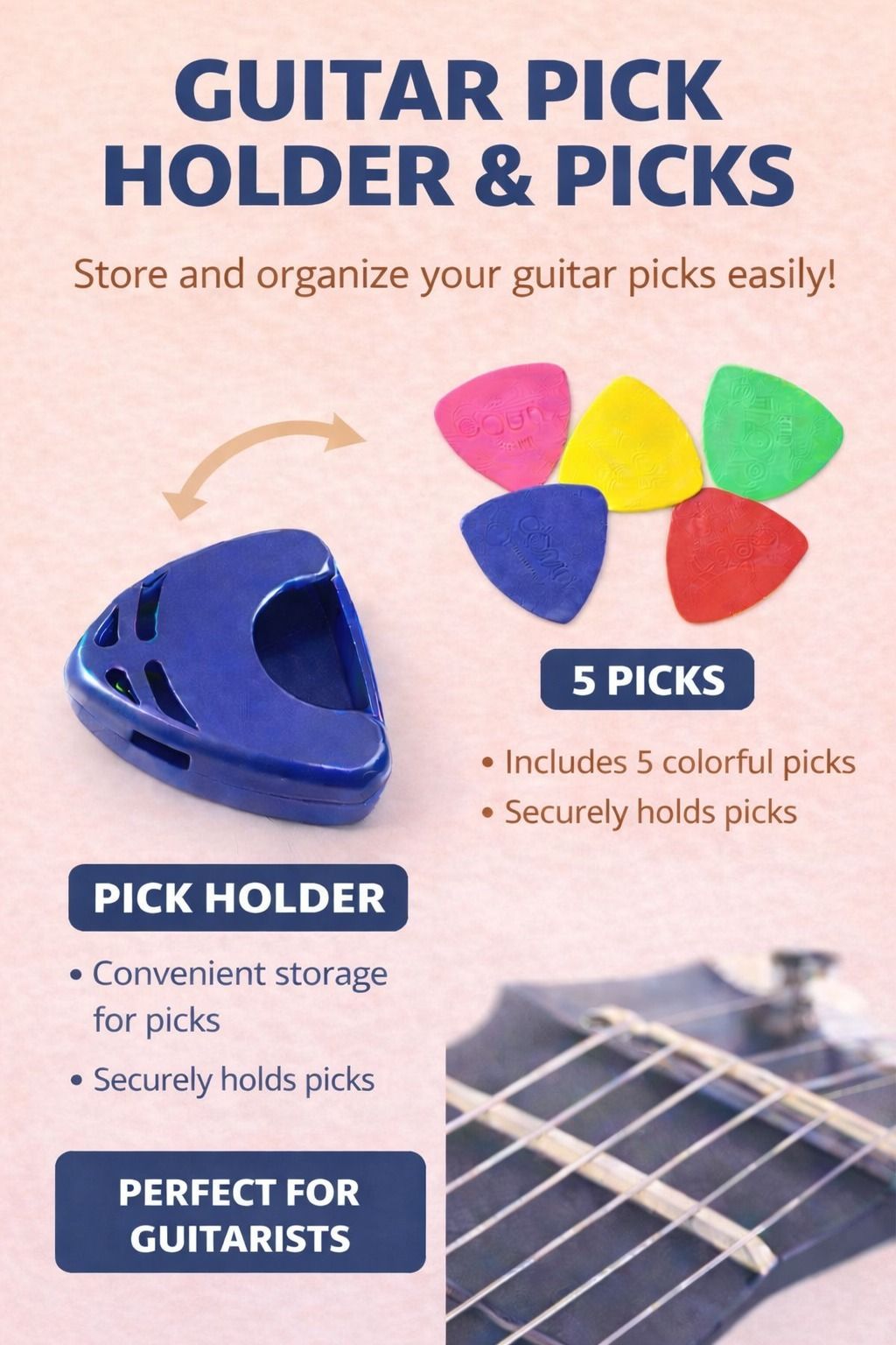 musiking 6 MULTI COLOR PICKS AND 1 PICK HOLDER AB11 Guitar Pick-picture-27