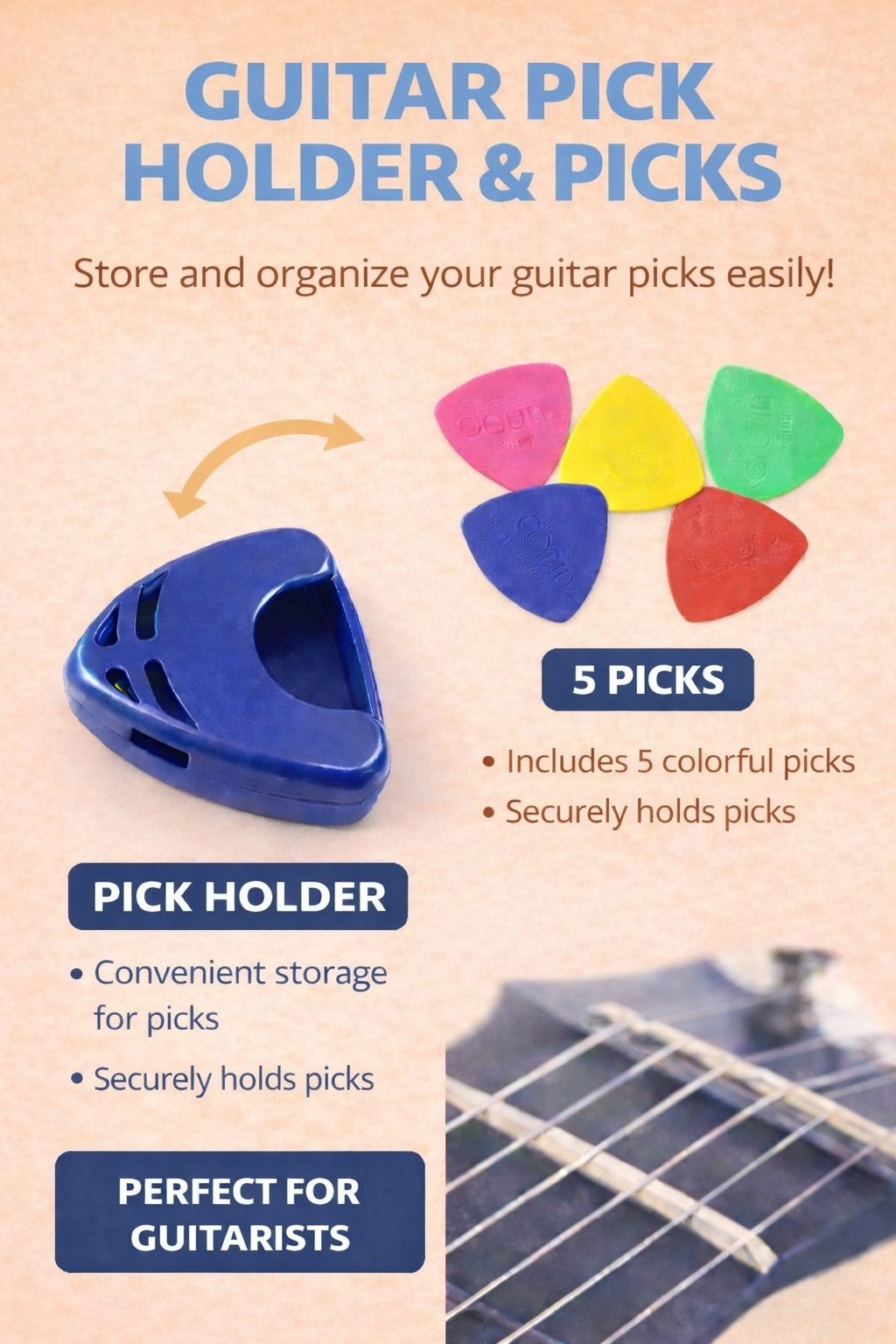 beatbox 6 MULTI COLOR PICKS AND 1 PICK HOLDER AB17 Guitar Pick-picture-47