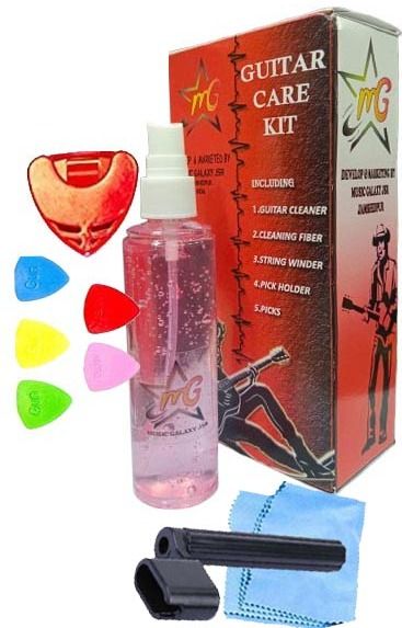 music galaxy GUITAR CLEANER KIT WITH WINDER PICK HOLDER PICKS AND COTON MGVA8 Music Instrument Polish-picture-31