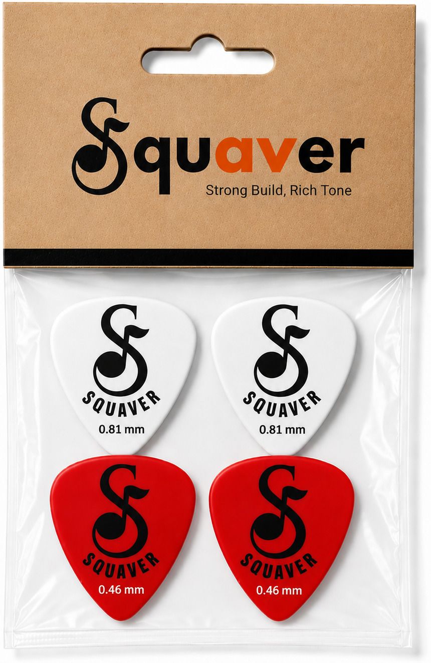 Guitar Plectrum, 0.46 mm & 0.81 mm, Non-Slip, for Rhythm Guitar, 4 Pack Guitar Pick-image-13