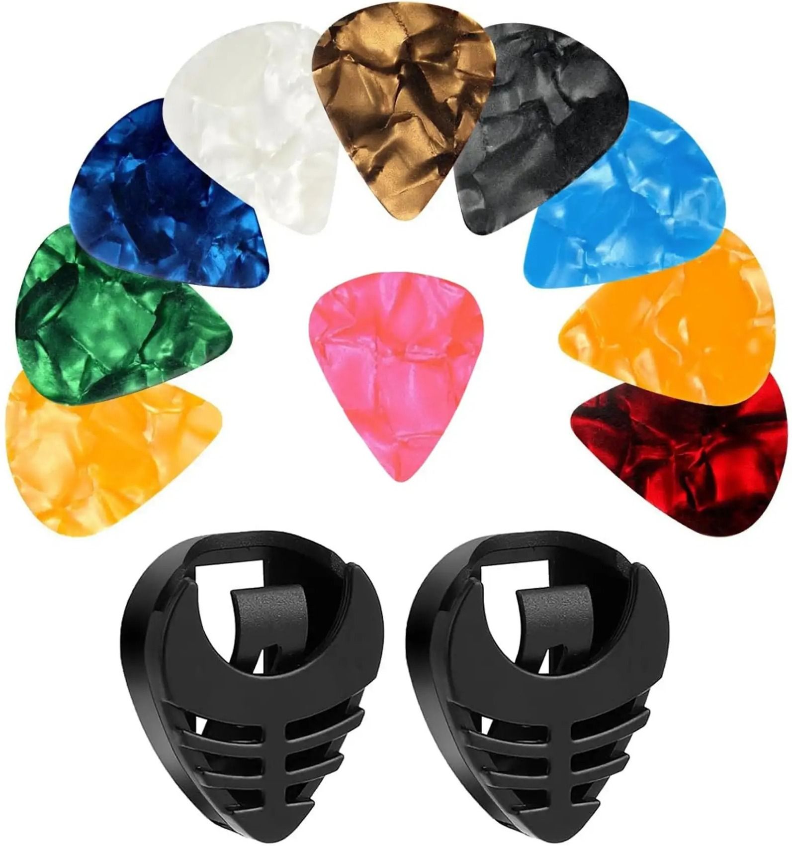 pleasure 10 Guitar Picks with 2 Pick Holders | Multicolor| For Acoustic & Electric Guitar Guitar Pick-picture-35