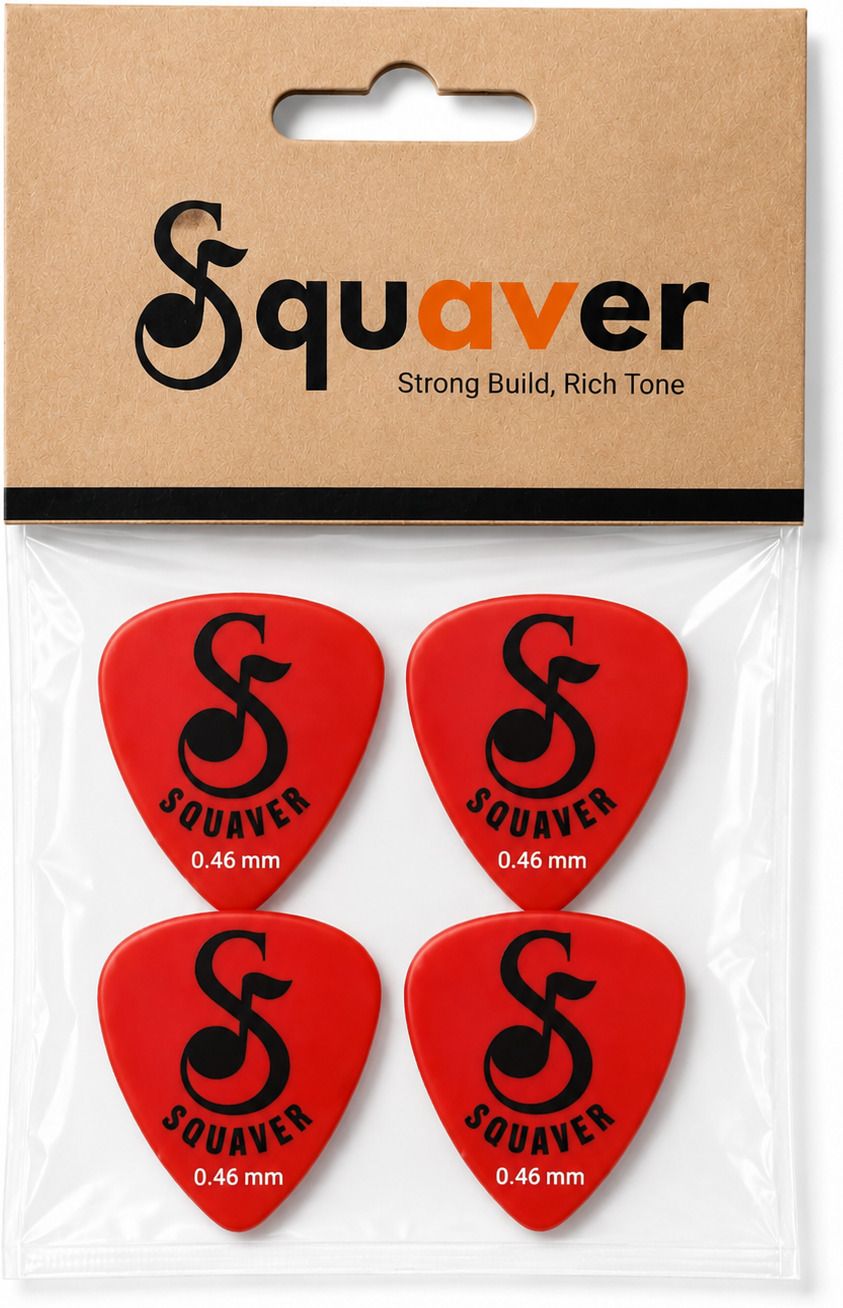Guitar Plectrum, Red, 0.46 mm, Thin, pack of 4, for Rhythm and Acoustic Playing Guitar Pick-image-23
