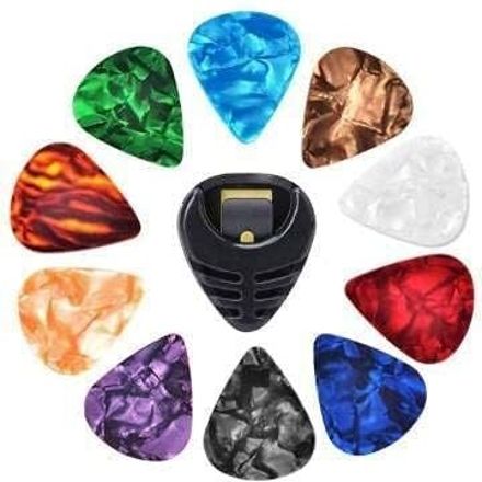 Guitar Pick Holder & 10 Pcs Guitar Picks - Suitable for Acoustic, Electric, Bass Guitar Pick-image-45