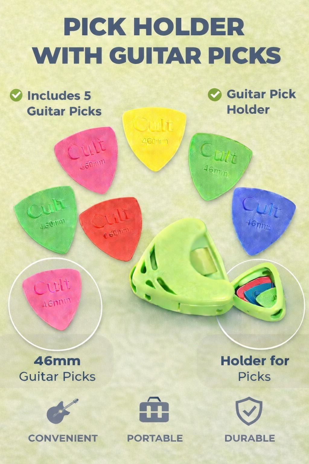 musiking 6 MULTI COLOR PICKS AND 1 PICK HOLDER AB34 Guitar Pick-picture-20