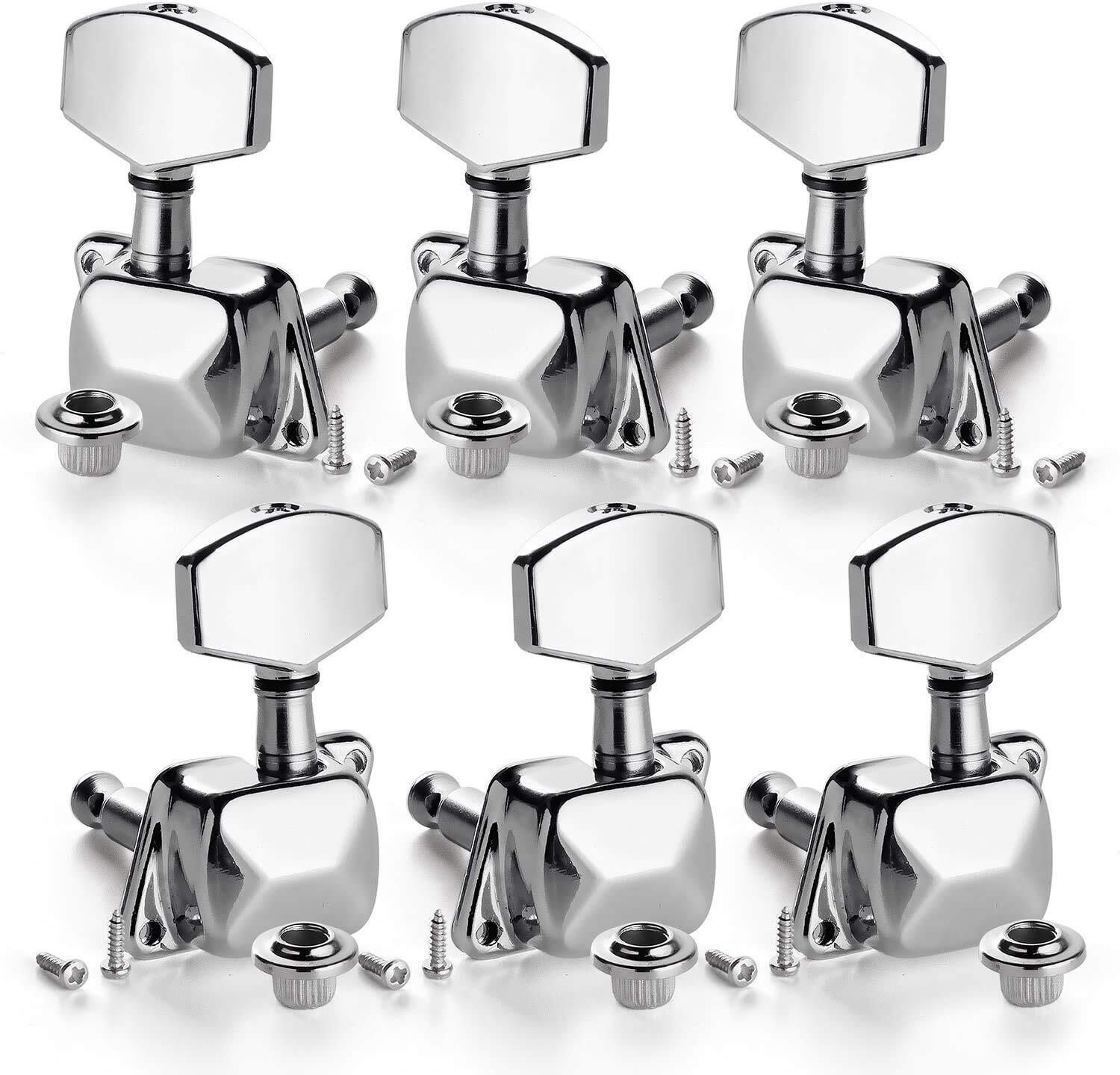 imaginea Acoustic Guitar Keys for Acoustic Guitar Chrome Tuning Pegs 3L+3R Machine Heads Knobs Guitar String-picture-33