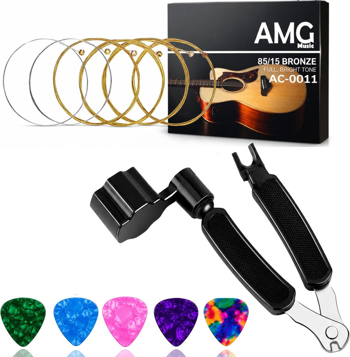 Acoustic Acoustic Guitar string set with 3 in 1 Guitar String winder & 5 Picks Guitar String-image-44