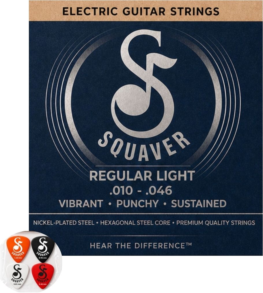 squaver Electric Electric Guitar Strings, 4 Guitar Plectrums 0.46 mm, 0.81 mm, 0.96 mm & 1.20 mm Guitar String-picture-38
