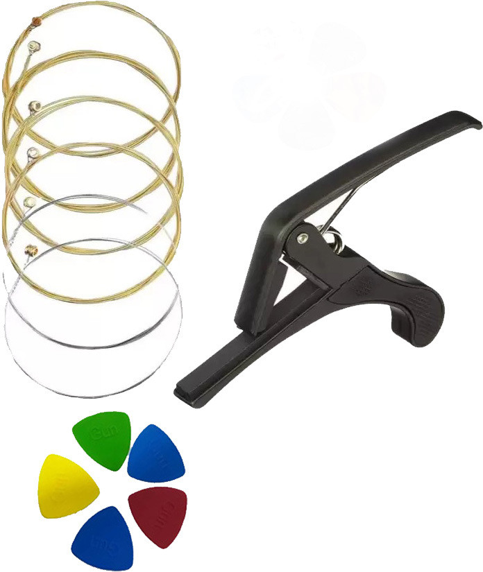 beatbox Acoustic KARUNA STRING WITH BLACK CAPO AND 5 PICKS MDLA19 Guitar String image 1