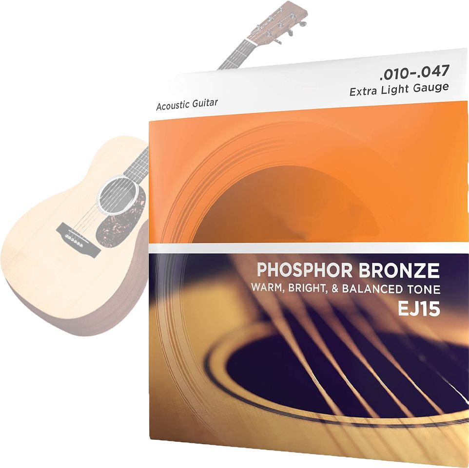 cambu Acoustic EJ15 Phosphor Bronze Acoustic Guitar Strings - Extra Light 10-47, Warm Tone Guitar String-picture-11