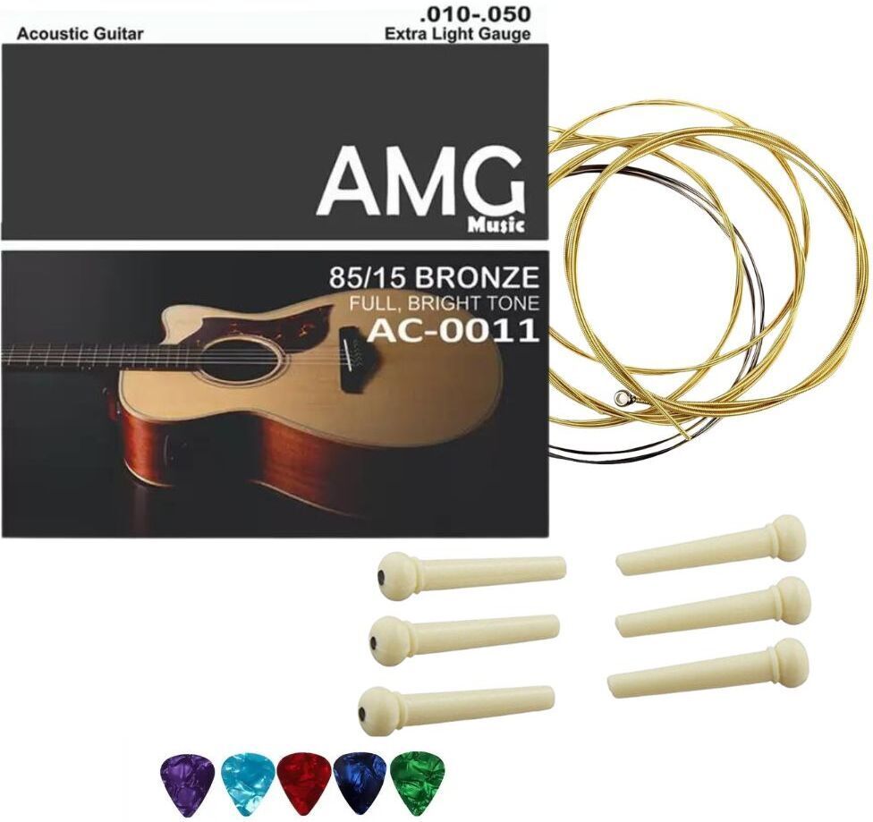 Acoustic 6 Guitar String Set with Picks and Guitar Saddle Pins For Acoustic Guitar Guitar String-image-48