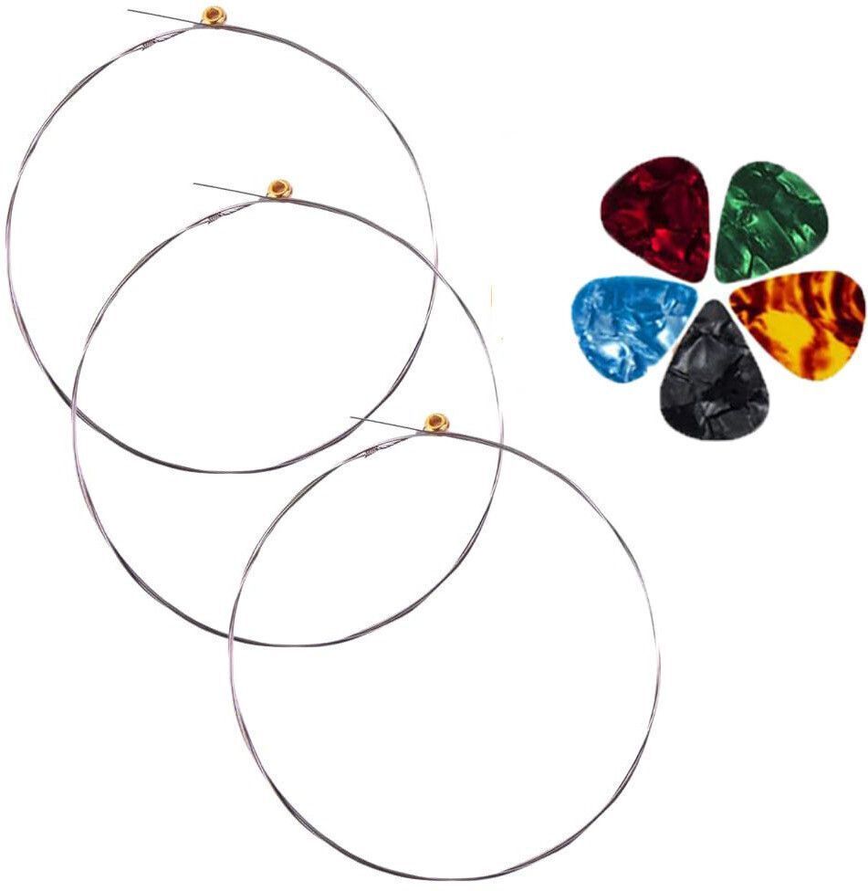 Acoustic Guitar B-2nd String with Picks Hollow Ball End Guitar String Replacement String Guitar String-image-4