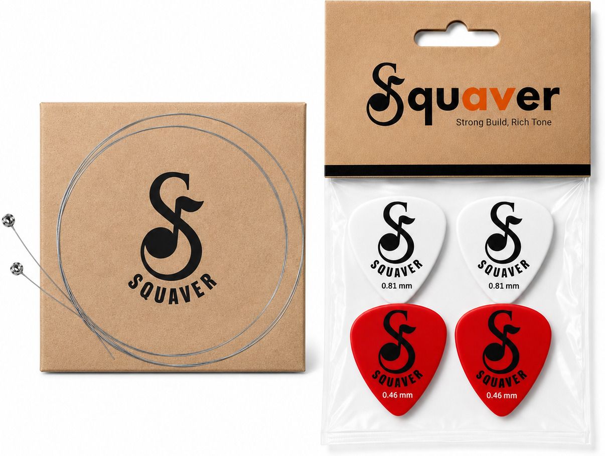 Acoustic Set of Two 1st Acoustic Strings with 4 Plectrums 0.46, 0.81 mm Guitar String-image-25