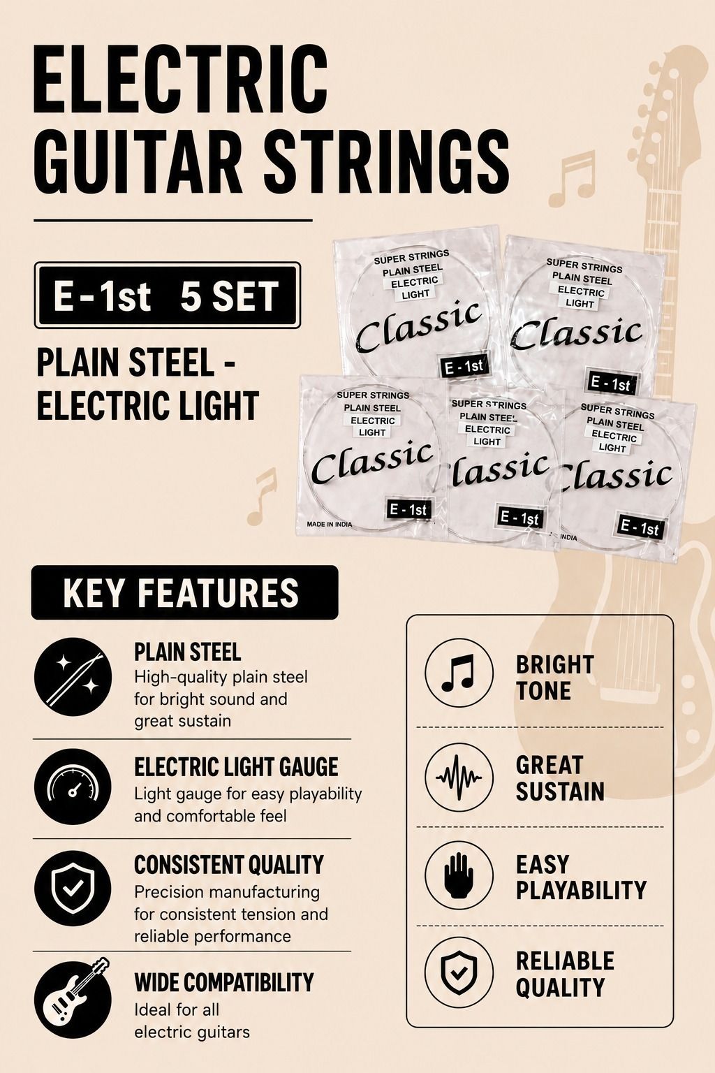 Electric 5PCS ELECTRIC GUITAR STRING AB9 Guitar String-image-38