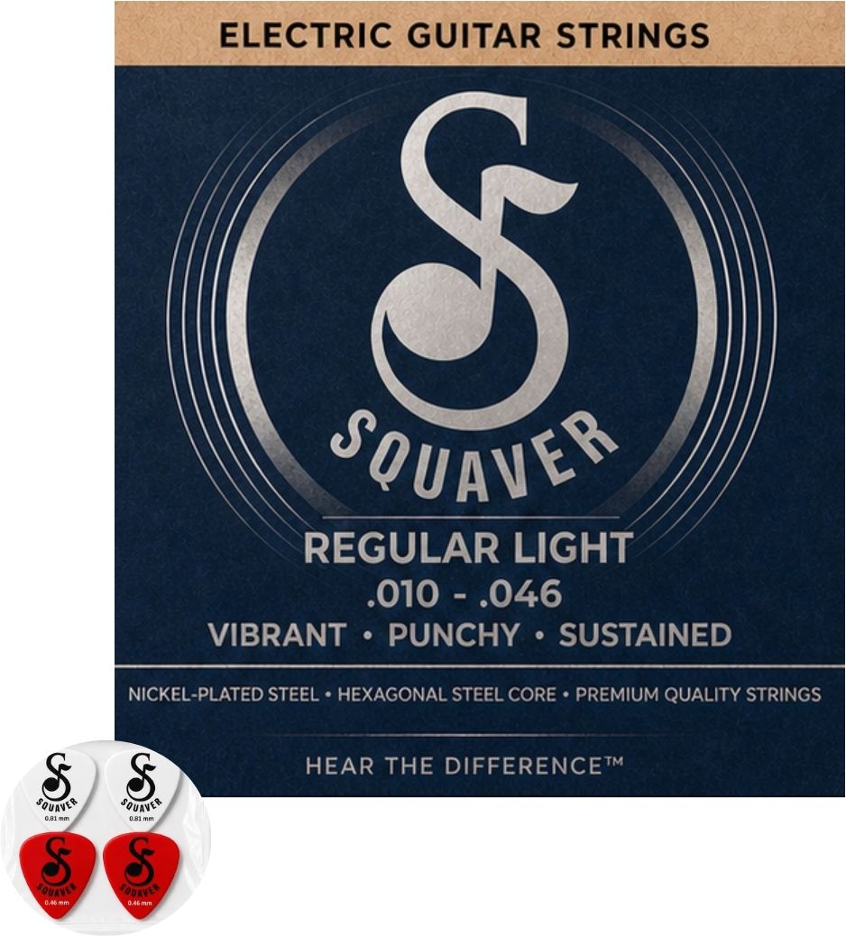 squaver Electric Electric Guitar Strings with 4 Rhythm Guitar Plectrums 0.46 & 0.81 mm Guitar String-picture-20