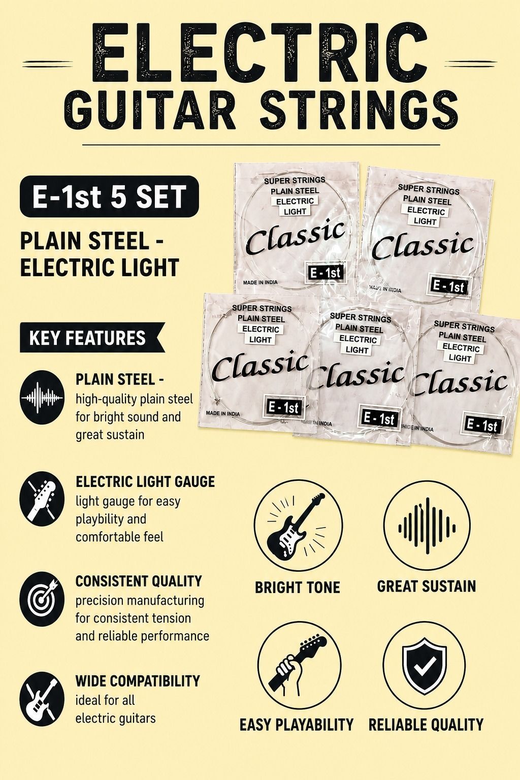 Electric 5PCS ELECTRIC GUITAR STRING AB15 Guitar String-image-36