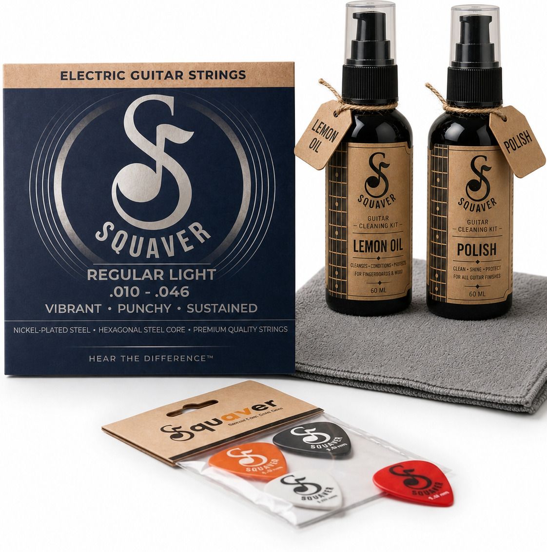 Electric electric guitar strings, cleaning kit, premium plectrum Guitar String-image-3