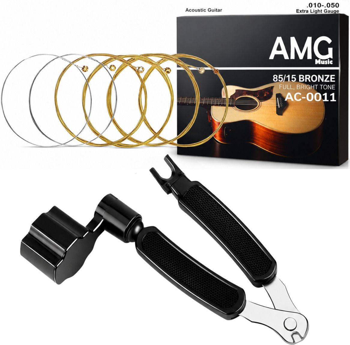 Acoustic Guitar String Replacement Kit with String Winder for Beginners & Professionals Guitar String-image-0