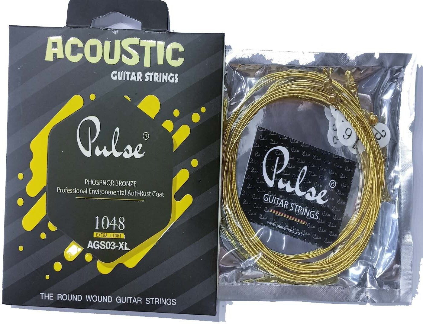 musiking Acoustic PULSE YELLOW STRING SET FOR ACOUSTIC .011 Guitar String image 1