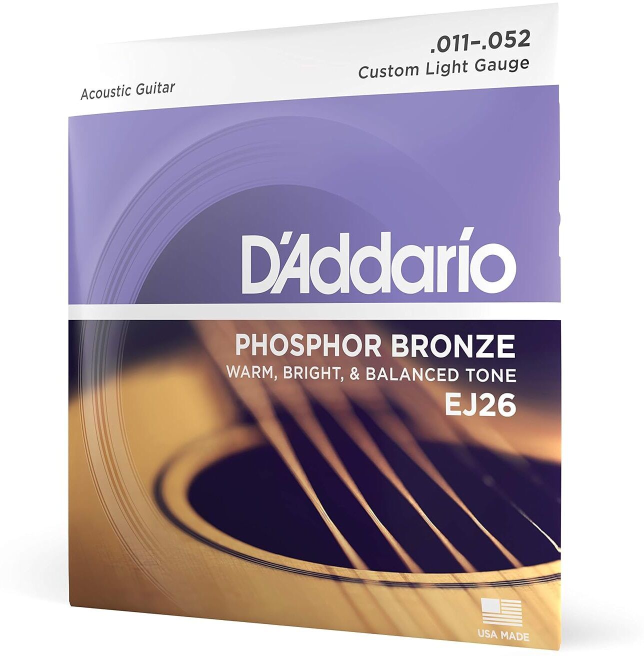 Acoustic EJ26 Phosphor Bronze Acoustic Guitar Strings Set .011-.052 Guitar String-image-1