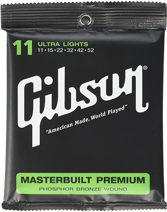 Acoustic MB11 Masterbuilt Premium Phosphor Bronze Guitar Strings,11-52 Ultra Light Gauge Guitar String