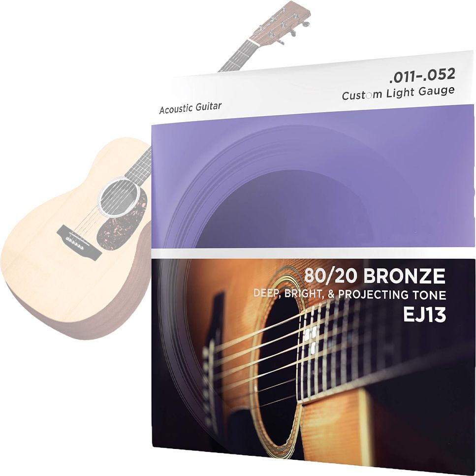 cambu Acoustic EJ13 80/20 Bronze Acoustic Guitar Strings Set - Custom Light Gauge (11-52) Guitar String-picture-22