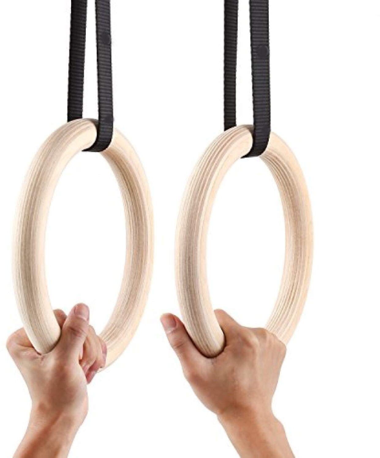 Fitness Gymnastic Rings,Olympic Gym Rings with Heavy Duty Adjustable Straps Pilates Ring