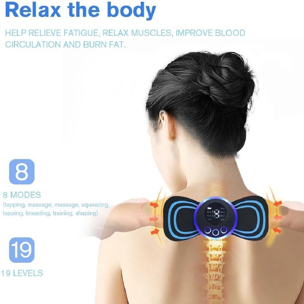 klaryx EMS Butterfly Massager|Rechargeable Mini Body & Neck Pain Relief Machine-picture-16