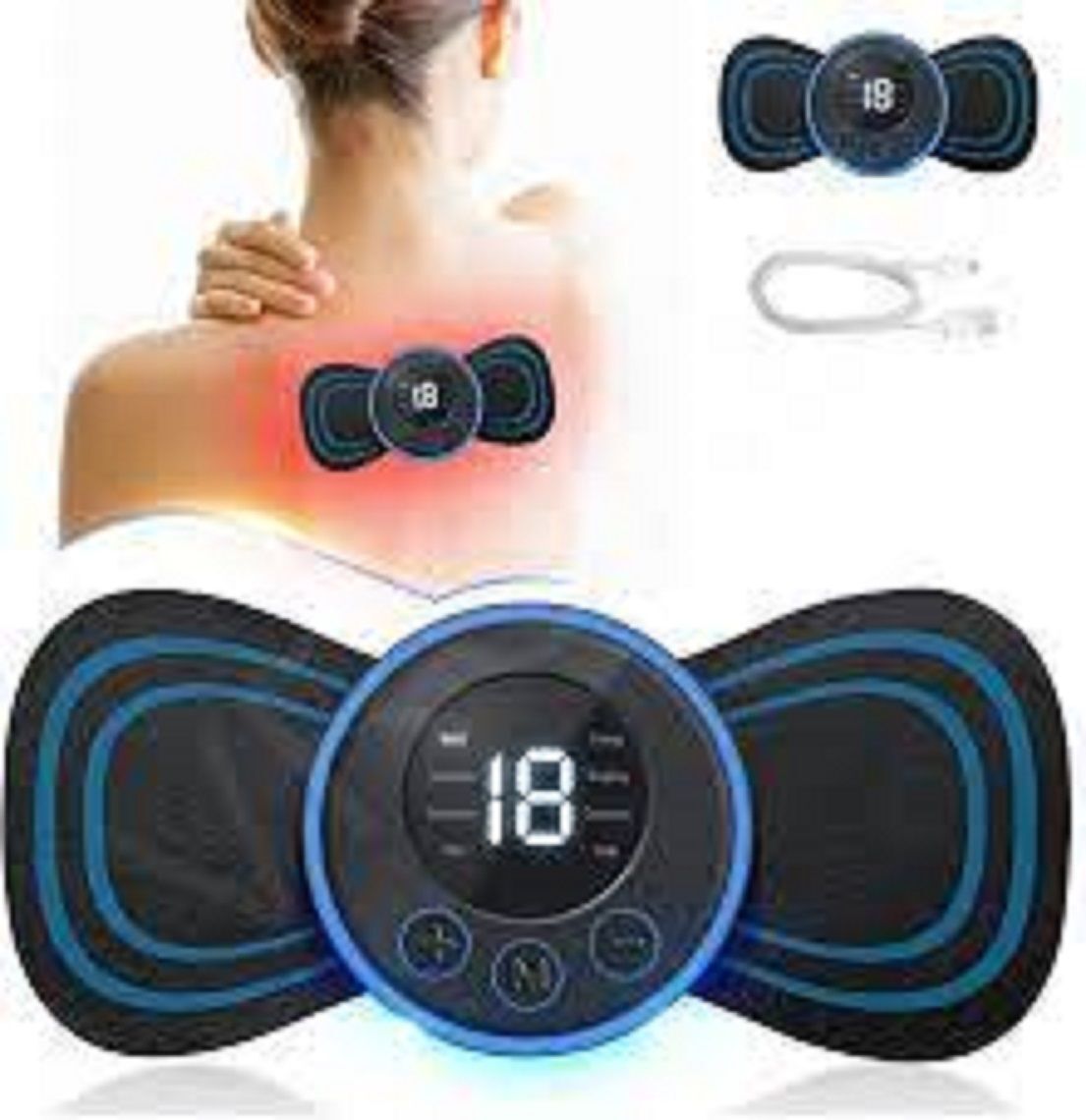 gadanih EMS Butterfly Massager|Rechargeable Mini Body & Neck Pain Relief Machine-picture-24