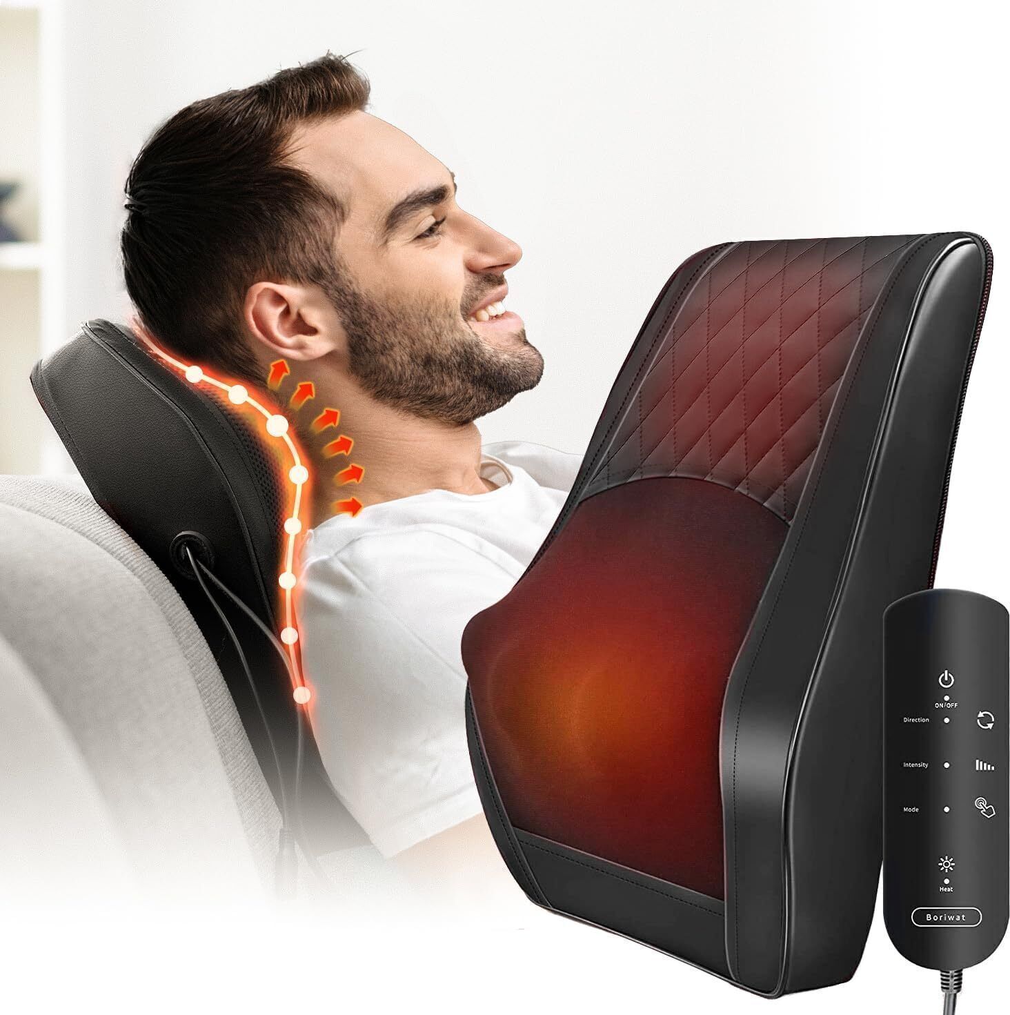 Back Massager with Heat, Massagers for Neck and Back, 3D Kneading Massage Pillow-image-36