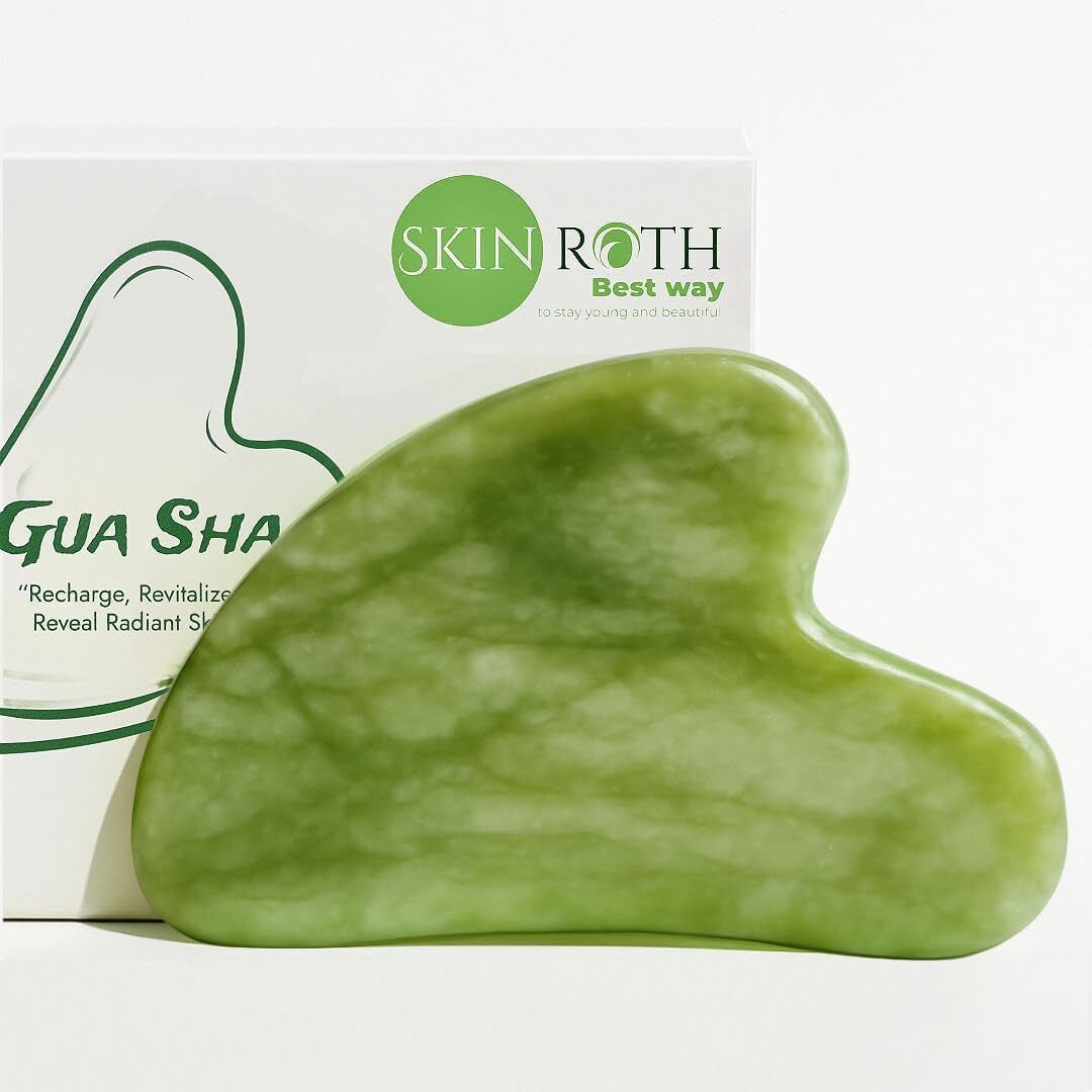 SKINROTH Gua Sha Jade Stone for Face and Body - Soothing Beauty Tool for Skincare Puffiness Relief, Blood Circulation, Relaxing Massager-image-36
