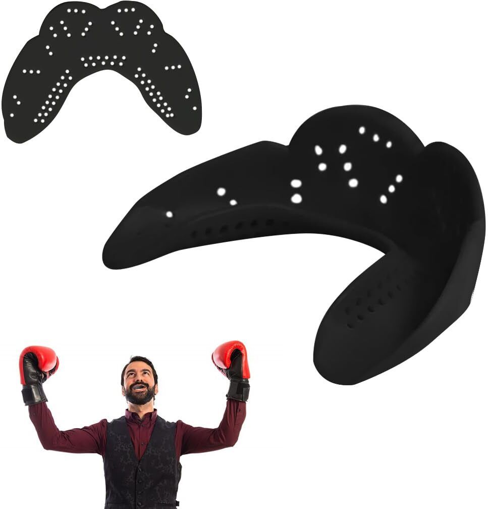 Medium Mouthguard Charcoal Black 16mm Thin Custom Molded Fit Slim Design Mouth Guard-image-11
