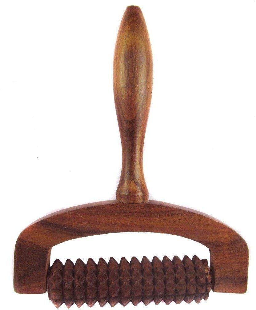 shine shopping Wooden Hand Roller Body Stress Acupressure Massager/Foot/Back/Neck Massage-Brown-picture-10