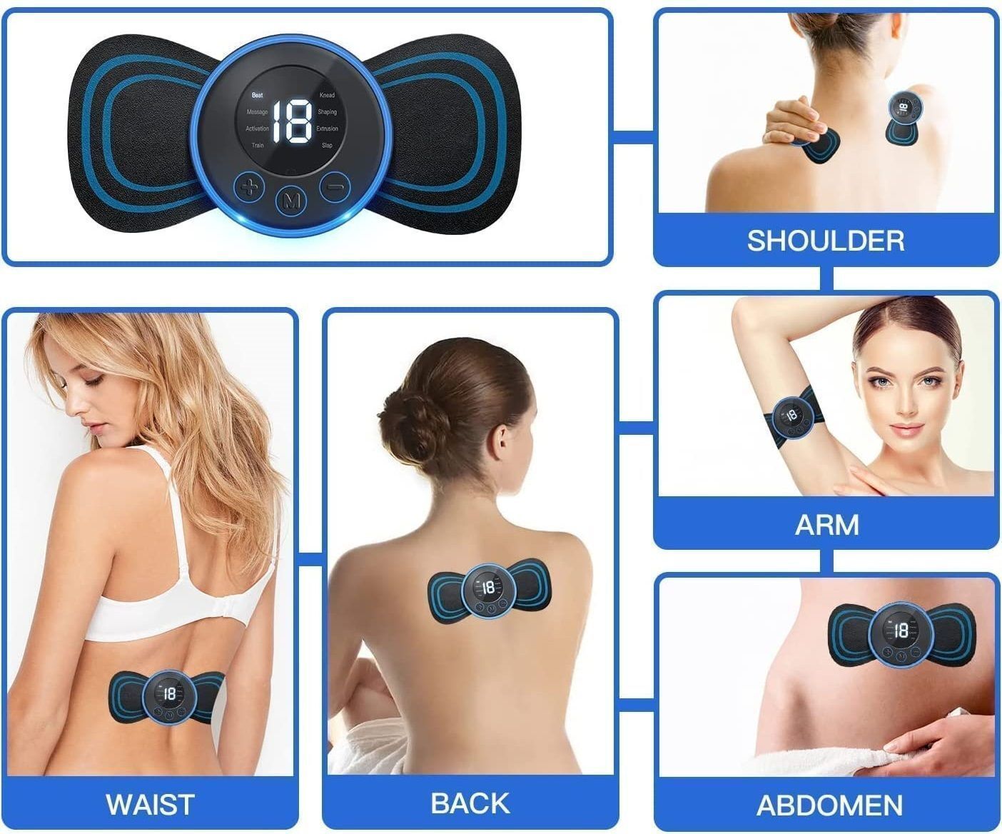 kyvora EMS Butterfly Massager|Rechargeable Mini Body & Neck Pain Relief Machine-picture-32