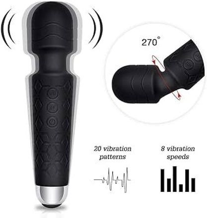 8 Speeds&20 Modes Portable Massager with Soft Silicone-image-29