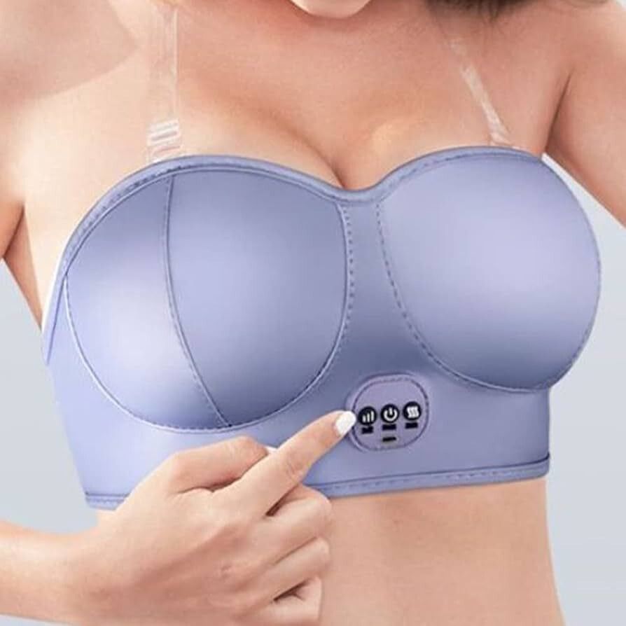 Women Cage Bra Lightly Padded Electic breast vibrating massager-image-17