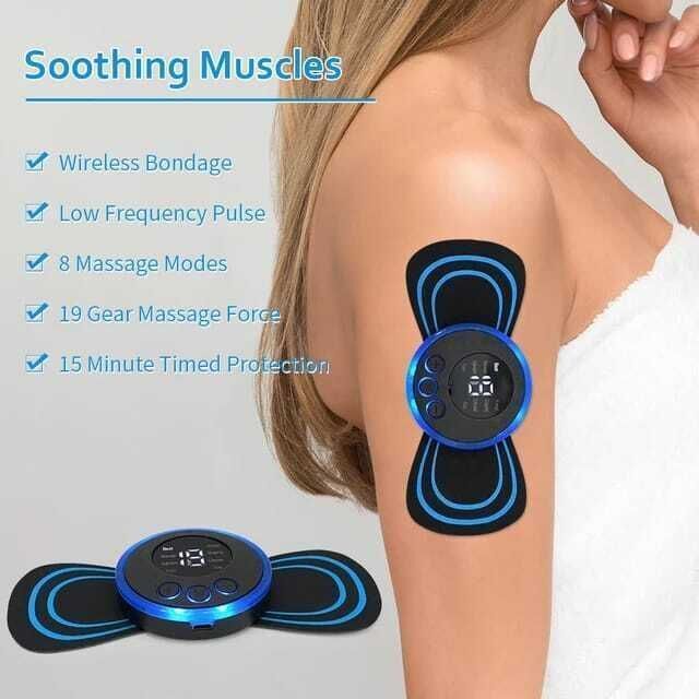 klynix EMS Butterfly Massager|Rechargeable Mini Body & Neck Pain Relief Machine-picture-37
