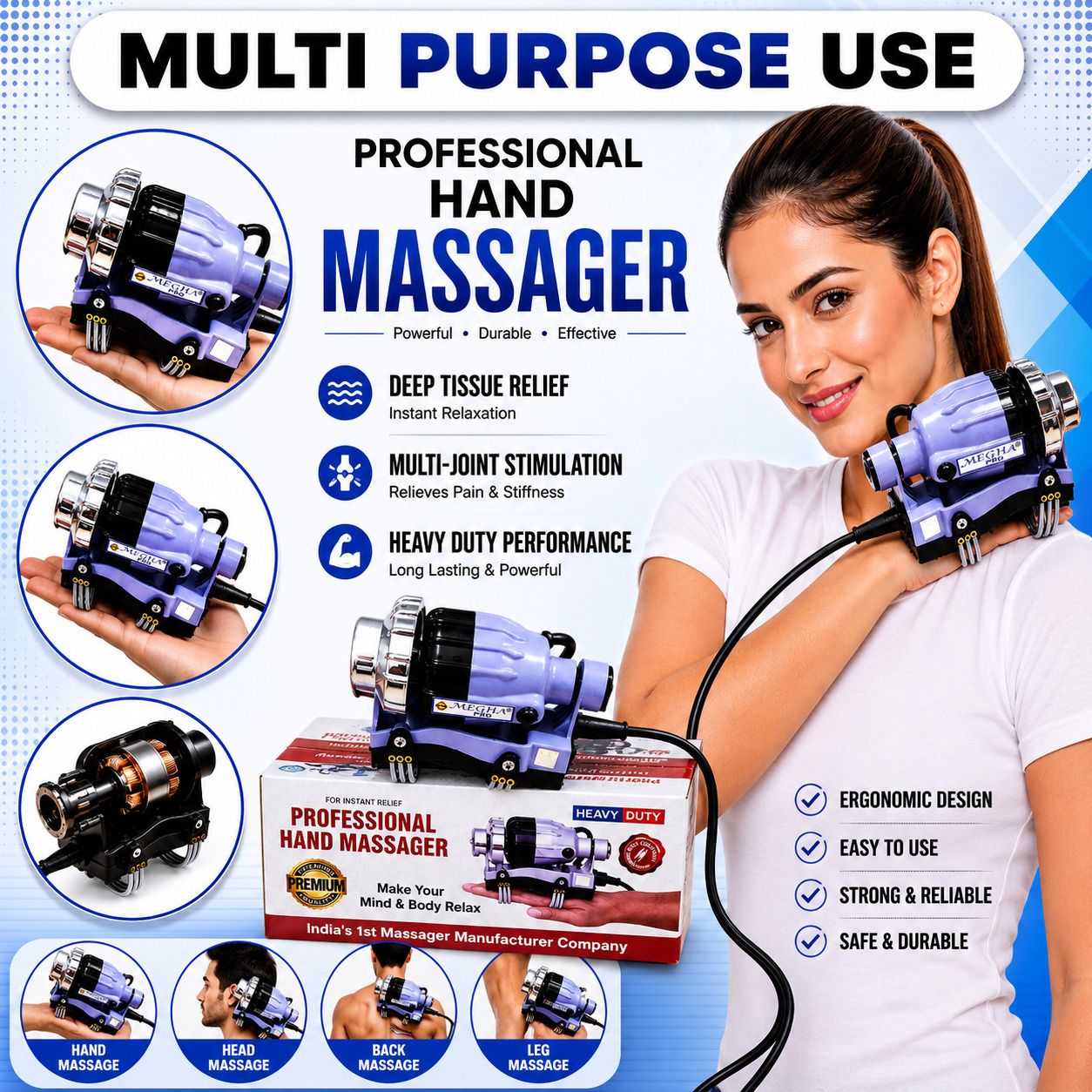 Handheld Floating Action For Head & Body Pain Relief Electric Massager Massager-image-23