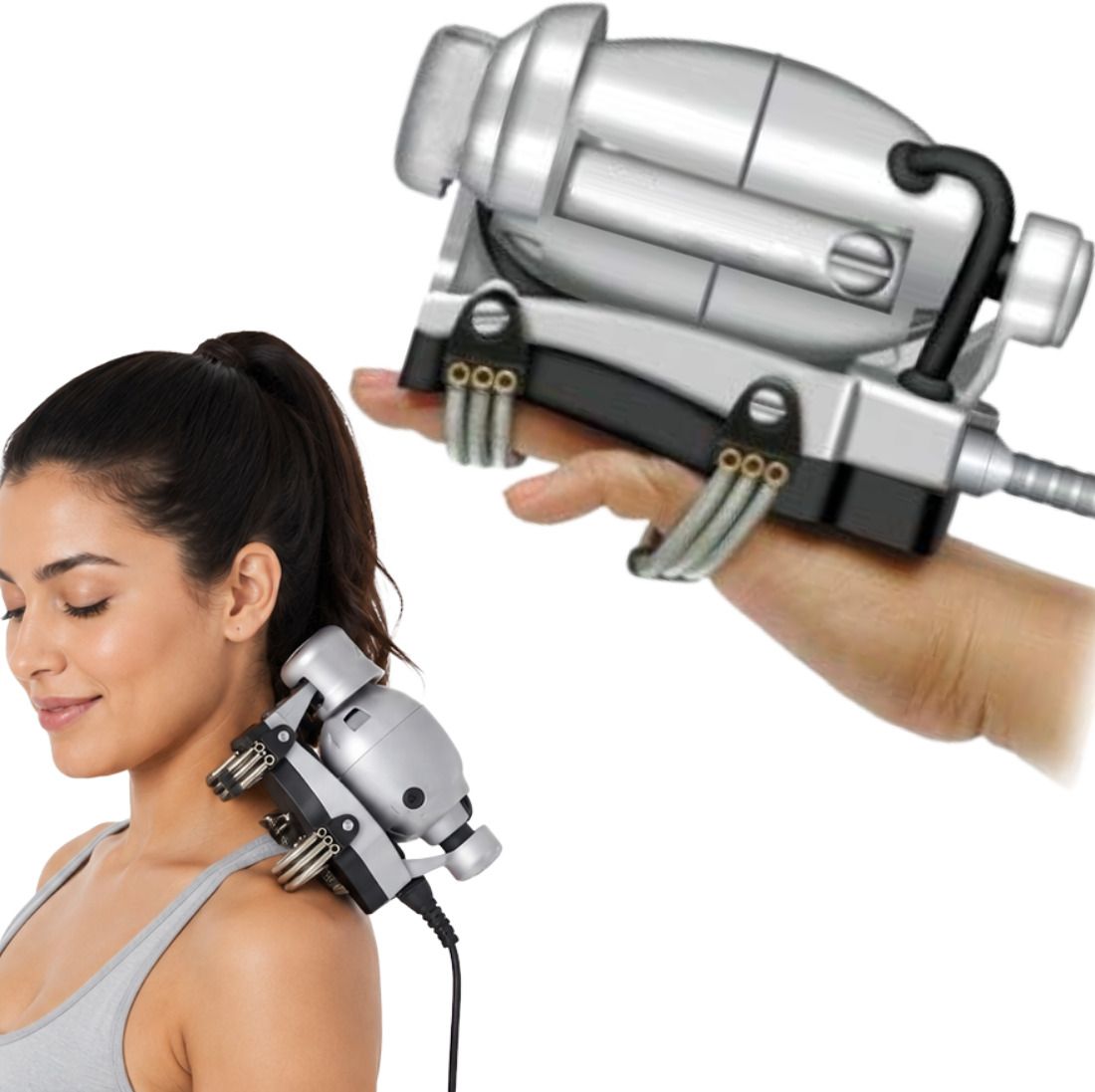 smarttech Portable Massage Machine for Neck Back Body Silver-picture-7