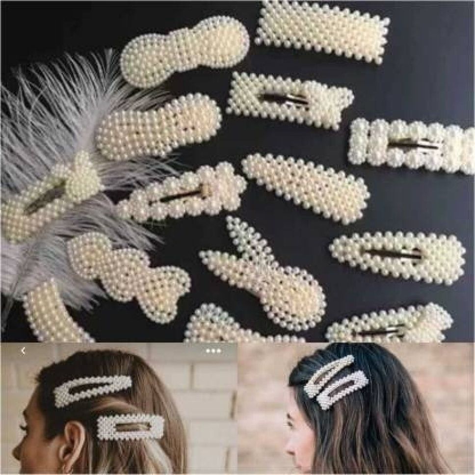 womens kids girls Pearl Hair Clip Tic Tac Clip-image-5