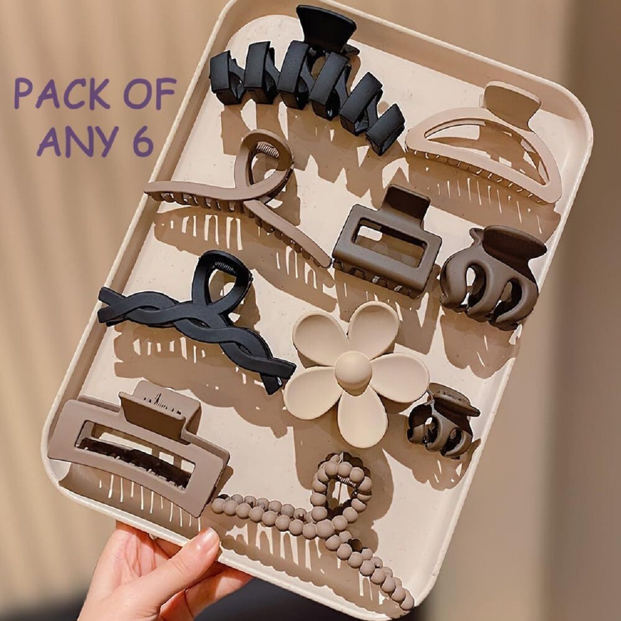 6 Matte clutcher hair claw clip Mix Square Tshape hair Accessories For Women Hair Claw-image-49