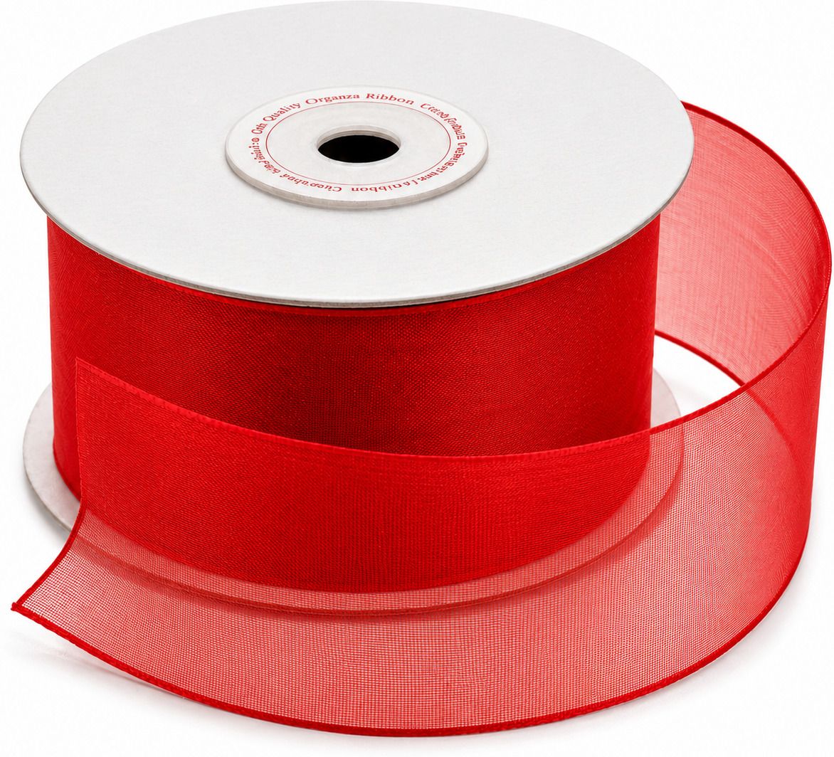 bbbikini 8mtr Red Organza Ribbon Roll for Hair Bow Making, Decoration, Gift Wrapping g Red Sheer Ribbon-picture-11