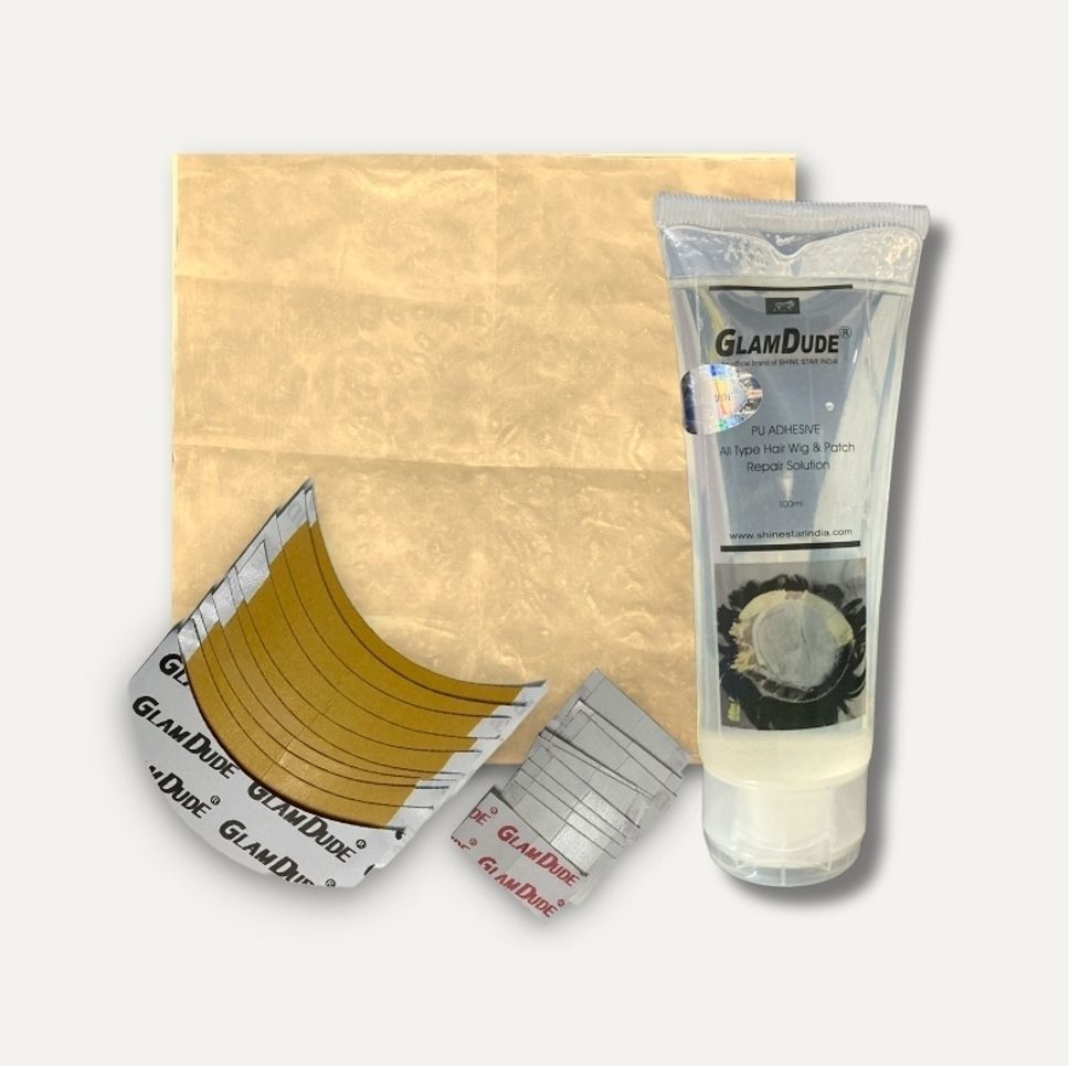 PU Adhesive Hair Patch Repairing KIT 100ml Hair Accessory Set-image-32