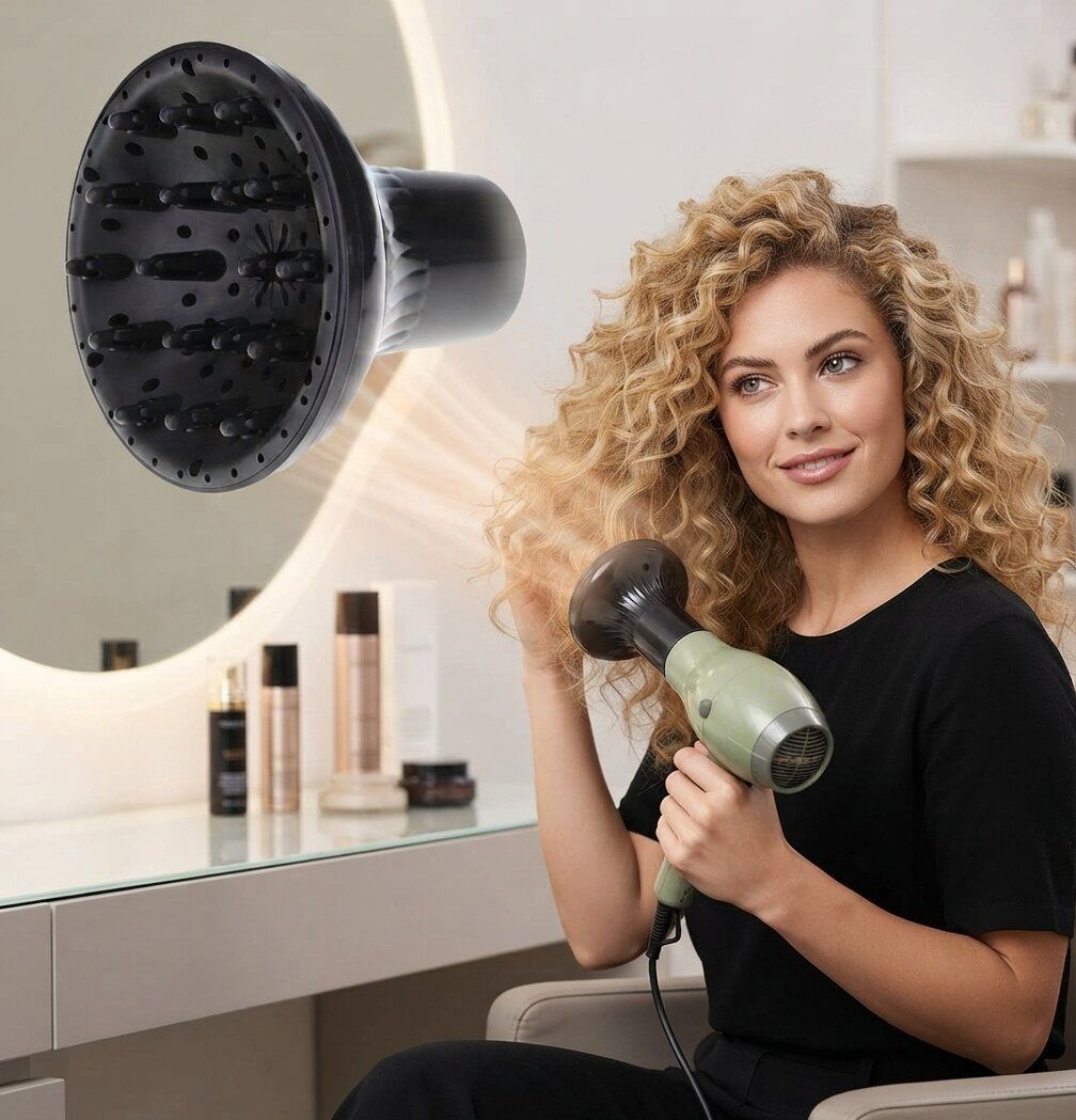 Universal Diffuser for Hair Dryers with Nozzle for Curly or Wavy Hair Hair Accessory Set-image-1