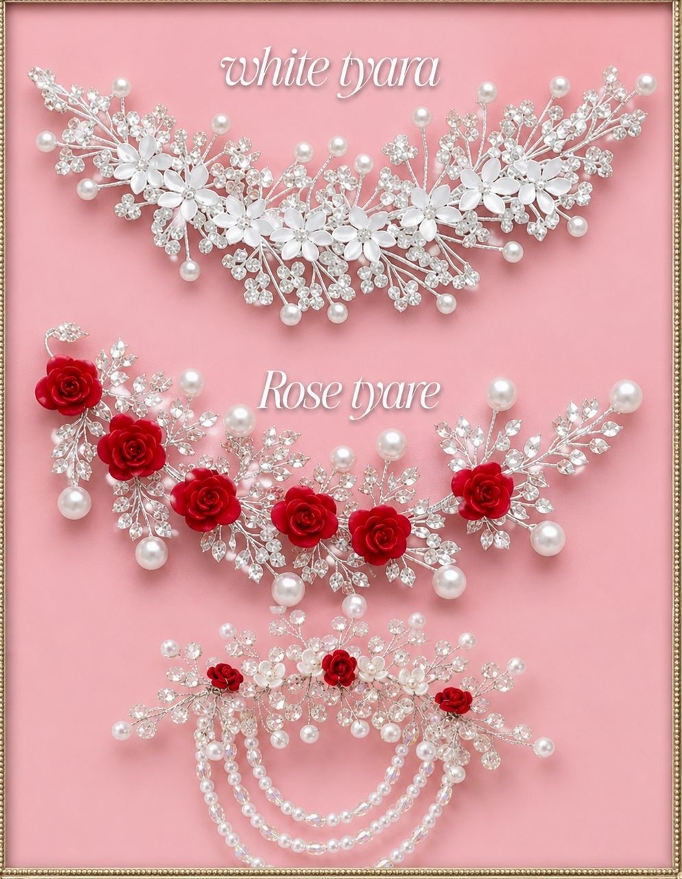 New fancy hair tiara pack of 3 girls and women Hair Accessory Set-image-9