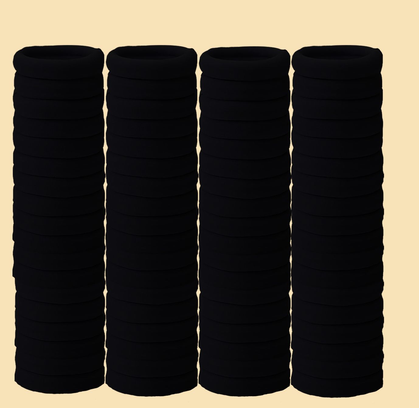 72 Pcs Black Elastic Hair Tie Seamless Ponytail Holder for Daily Use Rubber Band-image-6