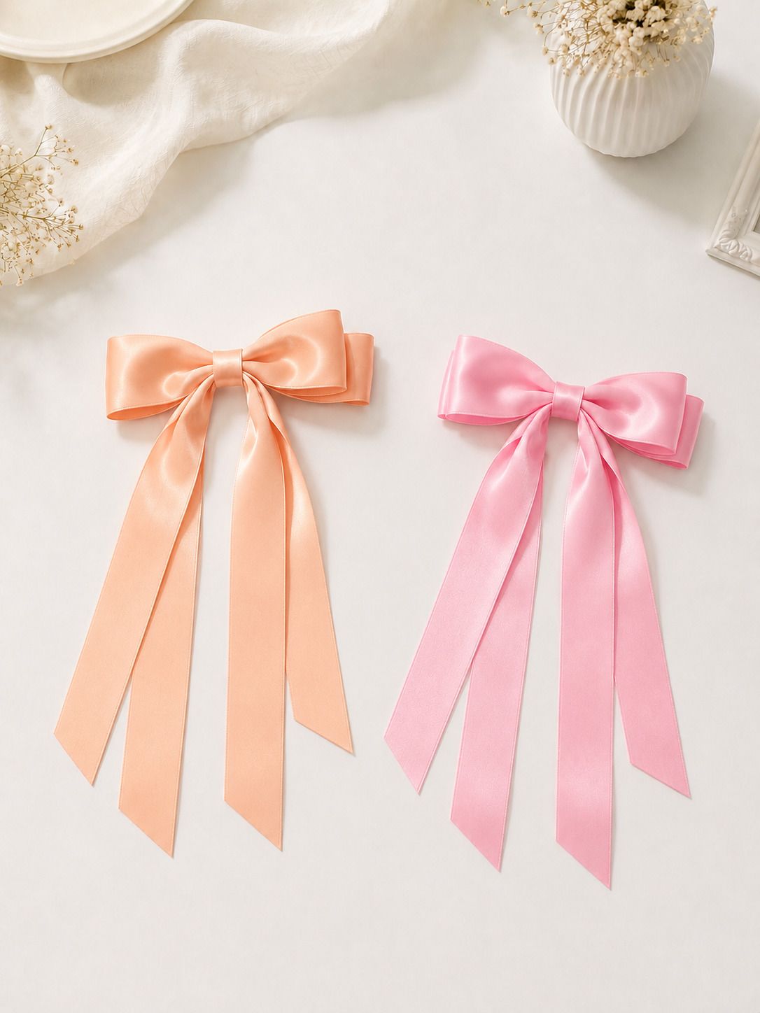 Premium Satin Long Tail Hair Bow Clips for Women & Girls Hair Clip-image-19